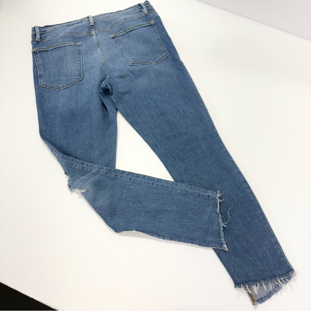 Frame Le High Skinny Crop Jeans Size 30 Arenas Wash Step Fray Hem Distressed - Picture 7 of 12